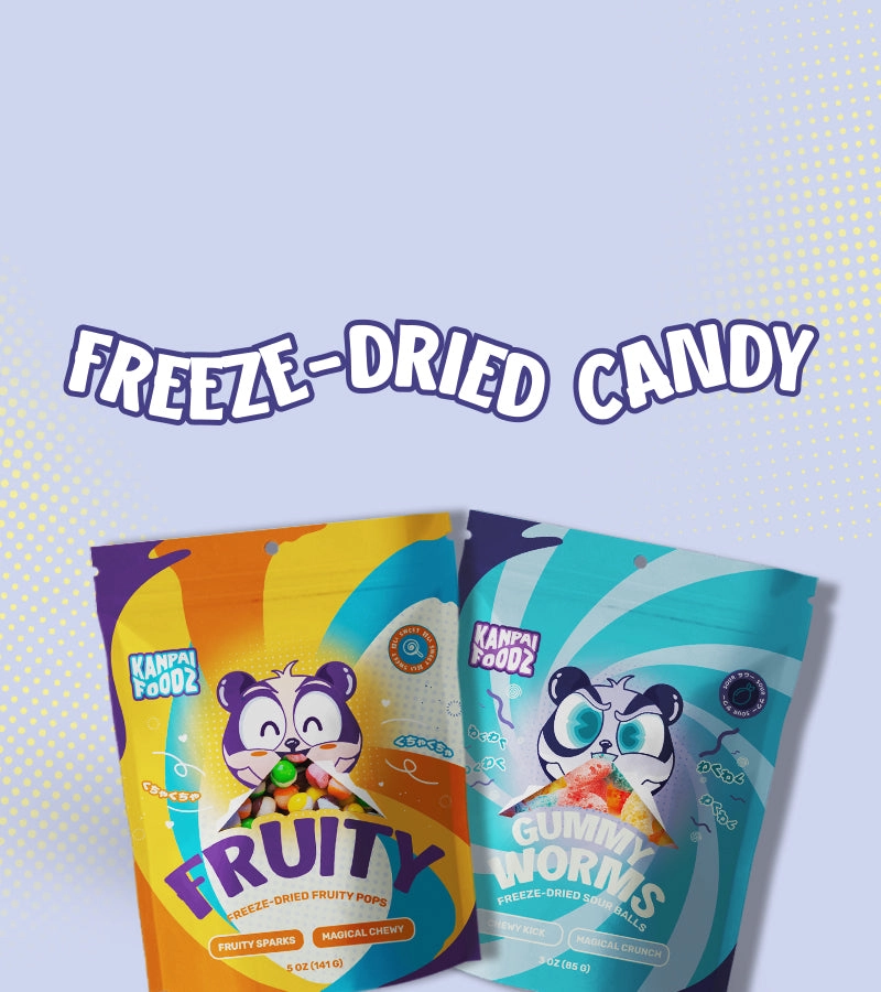 Freeze Dried Fruity Candy and Freeze Dried Gummy Worms